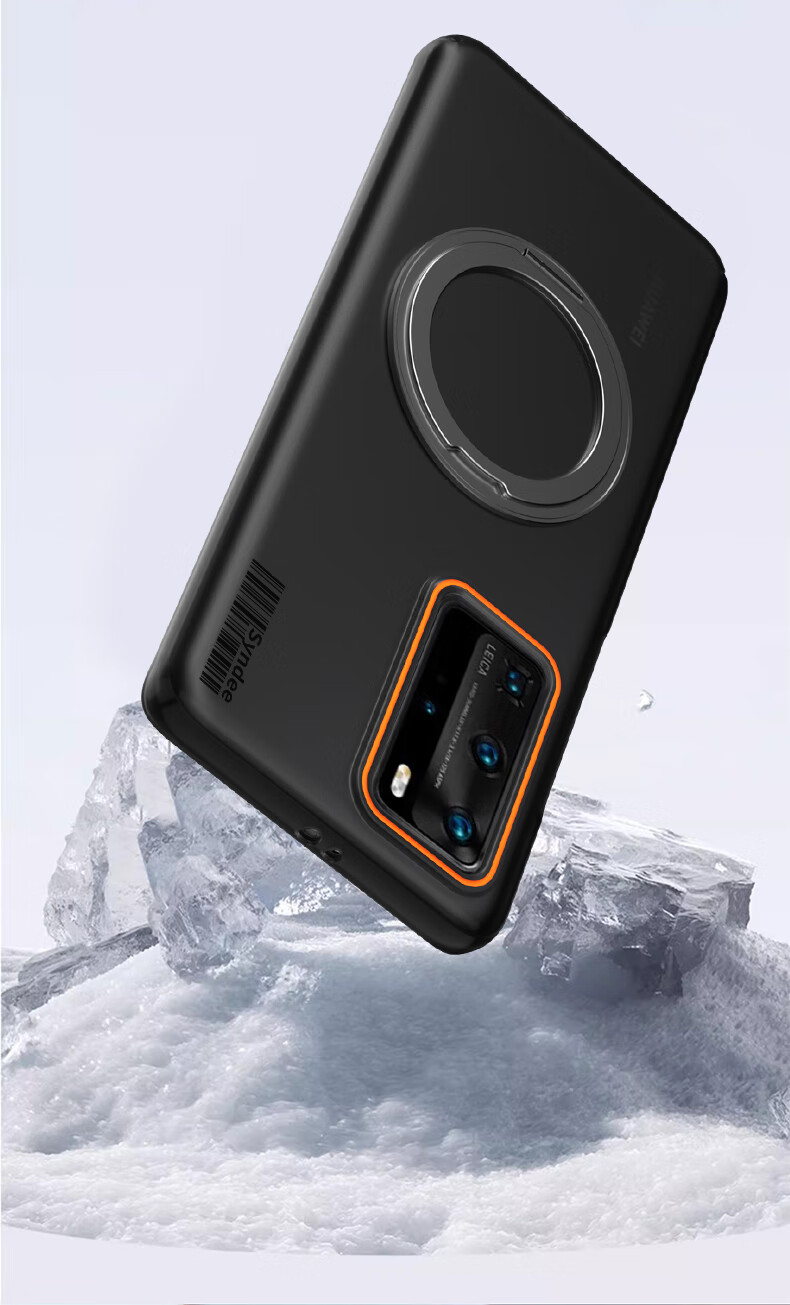 Чехол-накладка Baozou для Huawei P40 Pro, противоударный, с магнитным кольцом-подставкой, матовый, белый