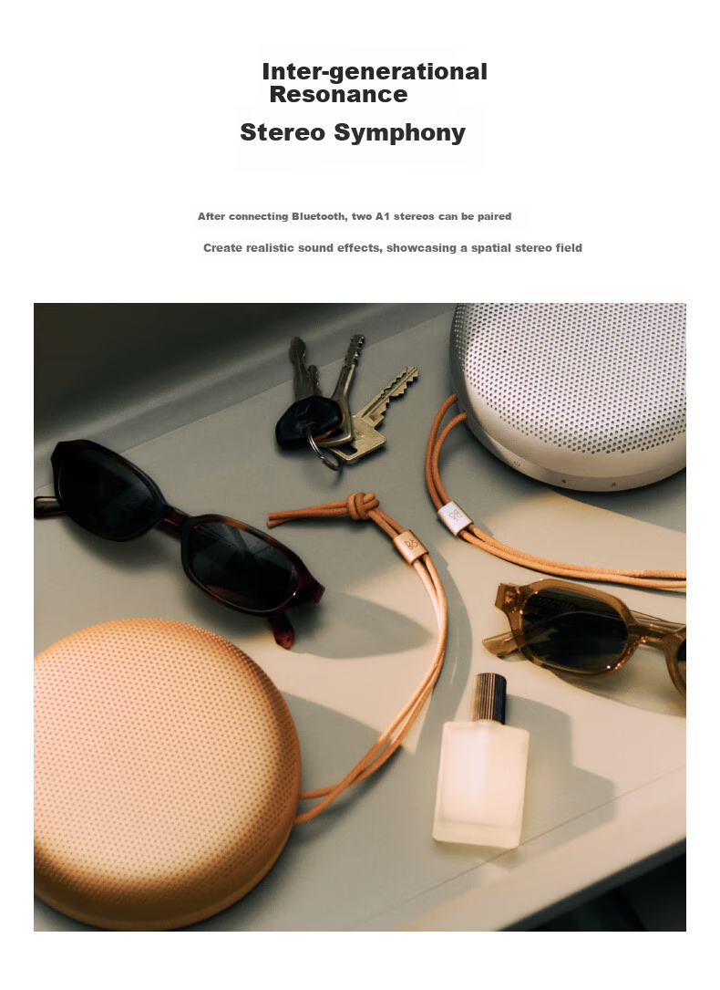 Портативная Bluetooth-колонка B&O Beosound A1 3rd Gen, беспроводная, пыле- и водонепроницаемая, золотистая