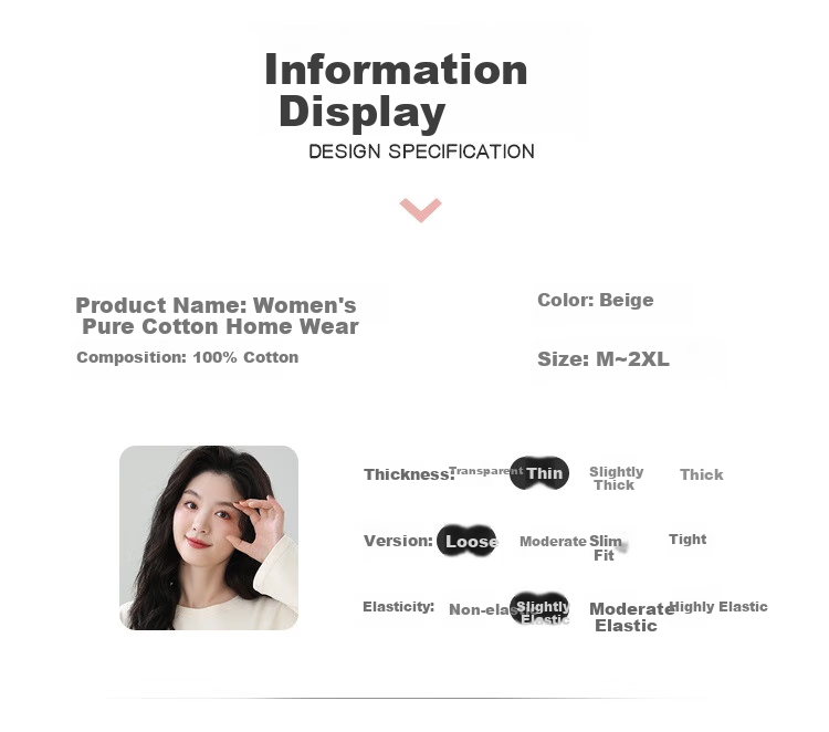 Женская пижама MiiOW, весна-осень, 100% хлопок, антимикробная, с принтом милого кролика, больших размеров, свободного кроя, подходит для ношения вне дома, домашняя одежда, бежевая, XL