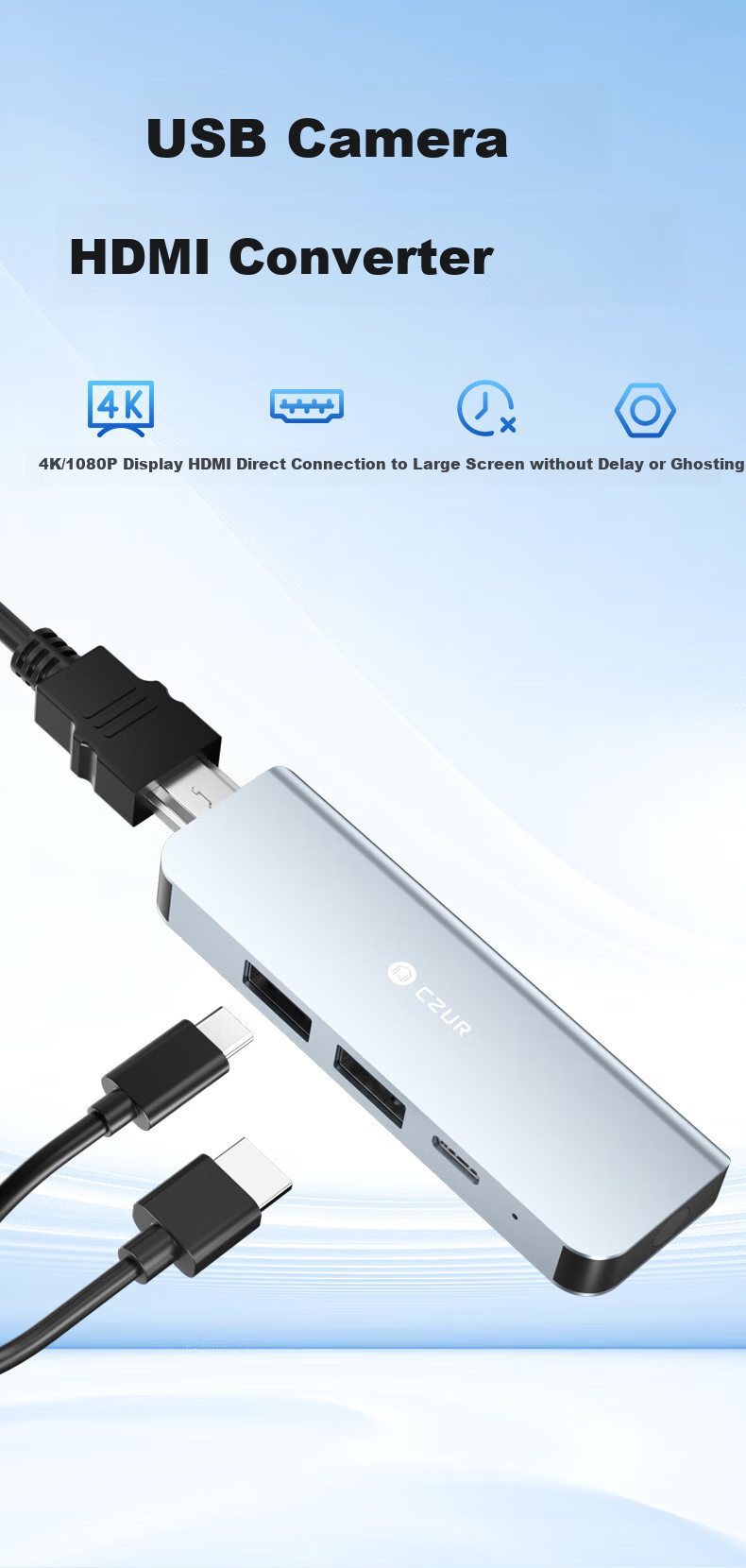 Сканер CZUR FancyUPlus+ для онлайн-обучения, с док-станцией, микрофоном, записью и фотосъемкой