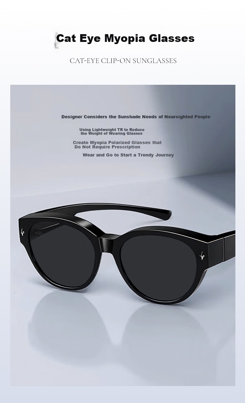 Солнцезащитные очки LOHO Cat Eye, поляризованные, с защитой от УФ, для мужчин и женщин, унисекс, TR-90, черный