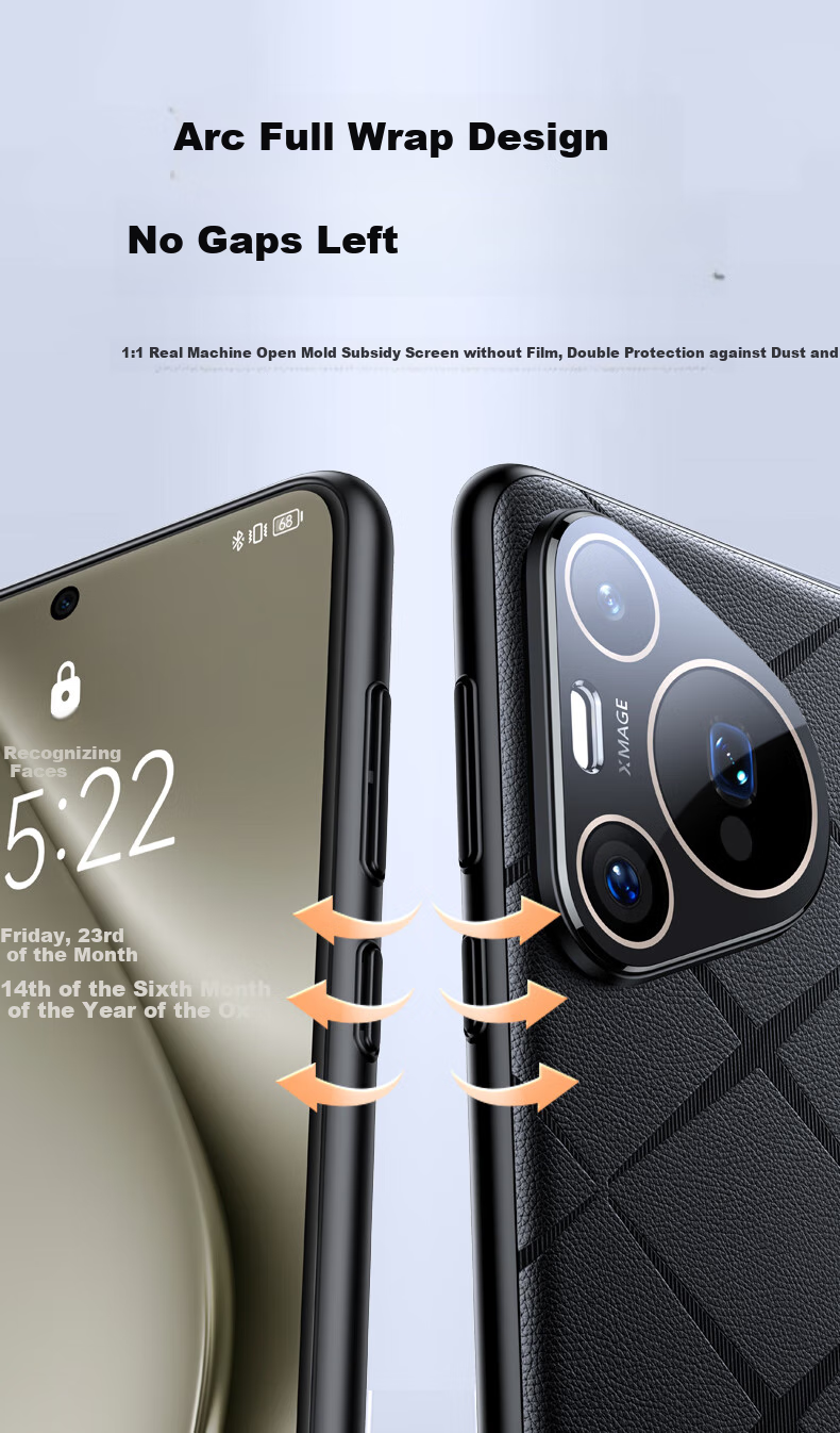 Чехол для Huawei Pura70 Pro/Pro+ DIVI, из натуральной кожи, с защитой от падений, ультратонкий, черный