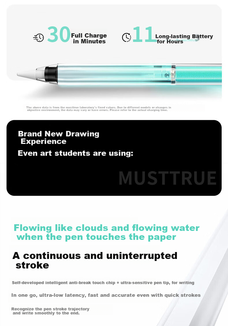Стилус MUSTTRUE для планшетов Huawei, совместим с M-Pencil третьего поколения, подходит для MatePad 11.5S/Pro 12.2/Air 12, анти-залипание, магнитная зарядка, фиолетовый