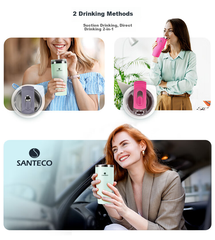 Термокружка SANTECO с трубочкой