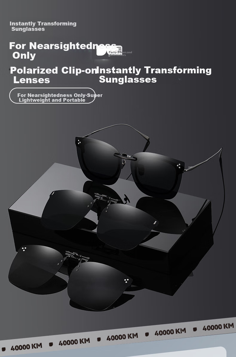 Siwangongli Polarized Clip-On Sunglasses for Women And Men, Clip-On Myopia Sunglasses for Driving And Fishing