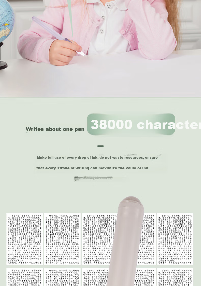 Набор из 12 перьевых ручек Snowhite FP801B, синие, с чернилами, 0.38 мм, для школьников