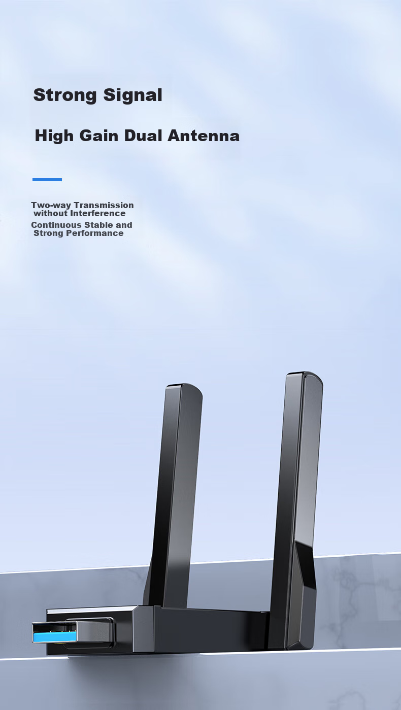 Wi-Fi адаптер DOREWIN AC1300, гигабитный USB, двухдиапазонный 5G, для настольных ПК и ноутбуков, 1300 Мбит/с