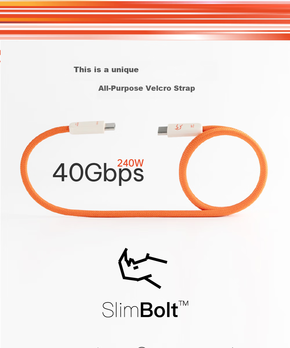 Кабель CANDYSIGN Candy Factory Thunderbolt 4 USB4 Type-C 240W 0.8м Античный синий