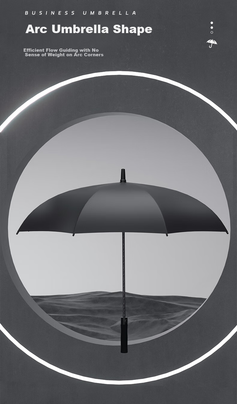 Зонт Xiaomo Long-Handle Umbrella, большой, ветрозащитный, бизнес-стиль, черный, кастомизируемый