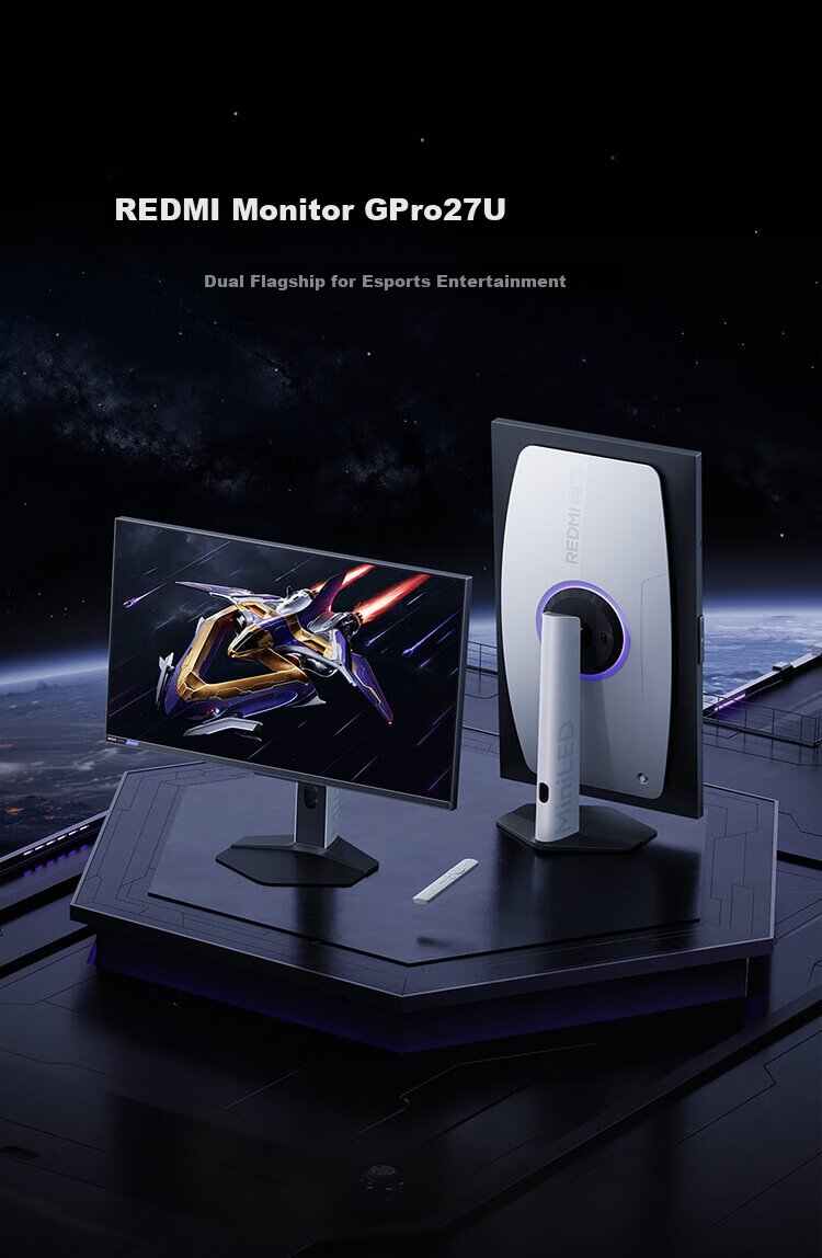 Игровой монитор MI REDMI G Pro 27U, 27 дюймов, 4K (3840x2160), 160 Гц, Mini-LED, Dolby Vision, HDR1000, PengpaiOS2, 1K 320 Гц