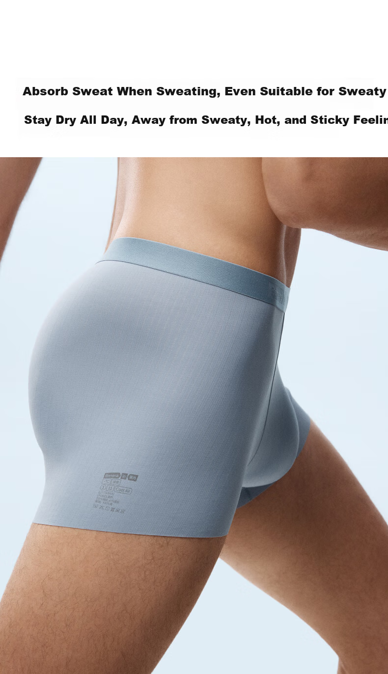 Мужские боксеры Bananain Cool Air Ice Silk, антибактериальные, дышащие, бесшовные, тонкие, 3 пары