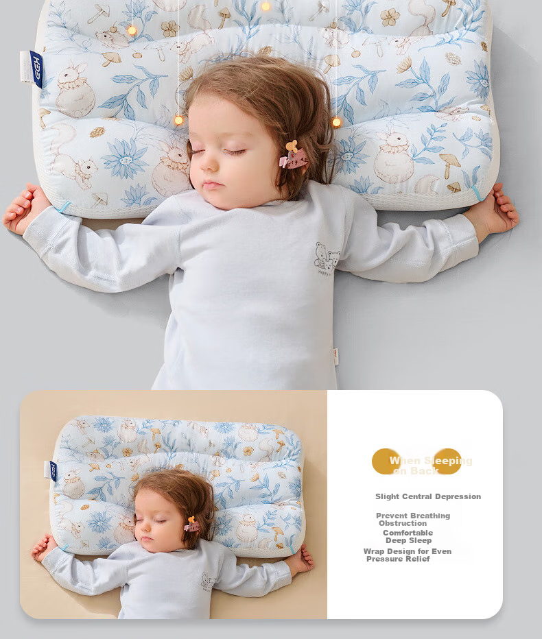 Детская подушка COBOBABY для детей 6-12 лет, ортопедическая, для роста, дышащая, всесезонная