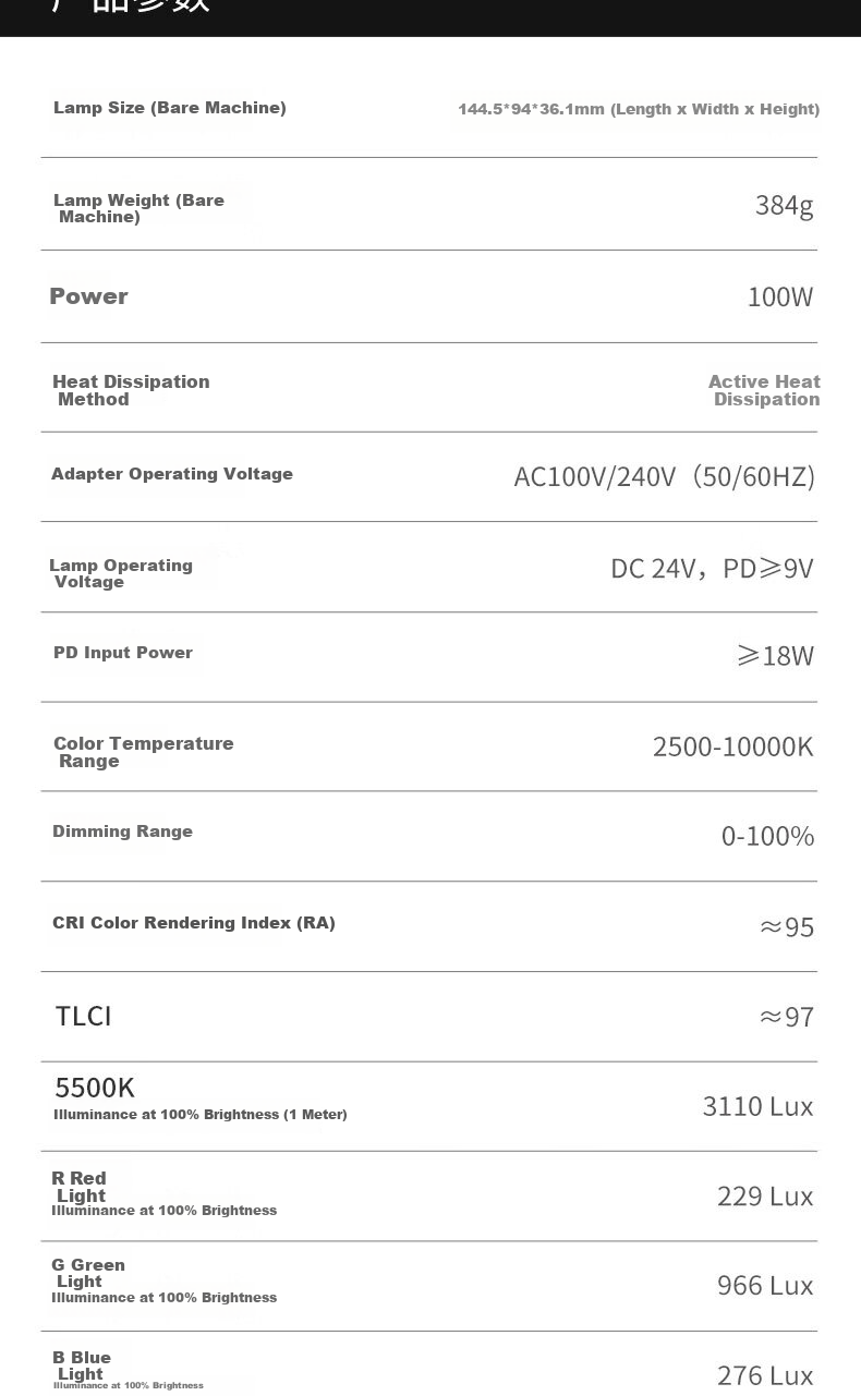 Светодиодный заполняющий свет Zhiyun X100RGB, 100 Вт, полноцветный, профессиональный COB, для фото- и видеосъемки, прямой трансляции, портретов, наружного освещения, атмосферной фотографии