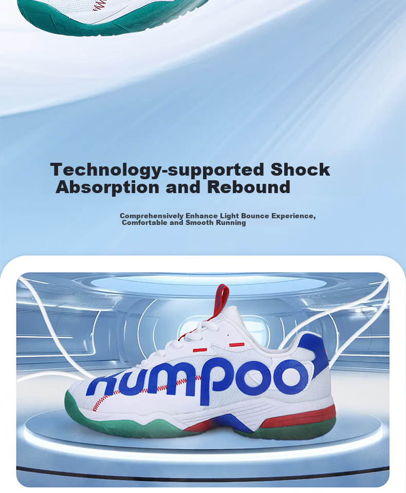Бадминтонные кроссовки KUMPOO Guanglun D72, унисекс, дышащие, нескользящие, износостойкие, амортизирующие спортивные кроссовки, белые, размер 43