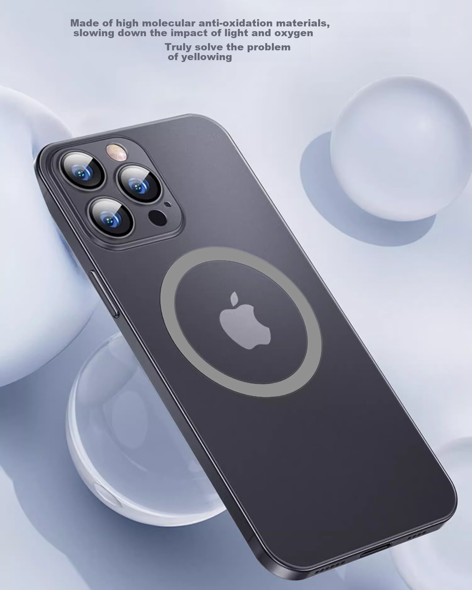 DIVI Чехол для Apple iPhone 16 Pro Max, ультратонкий, матовый, с защитой от отпечатков пальцев, совместимый с MagSafe
