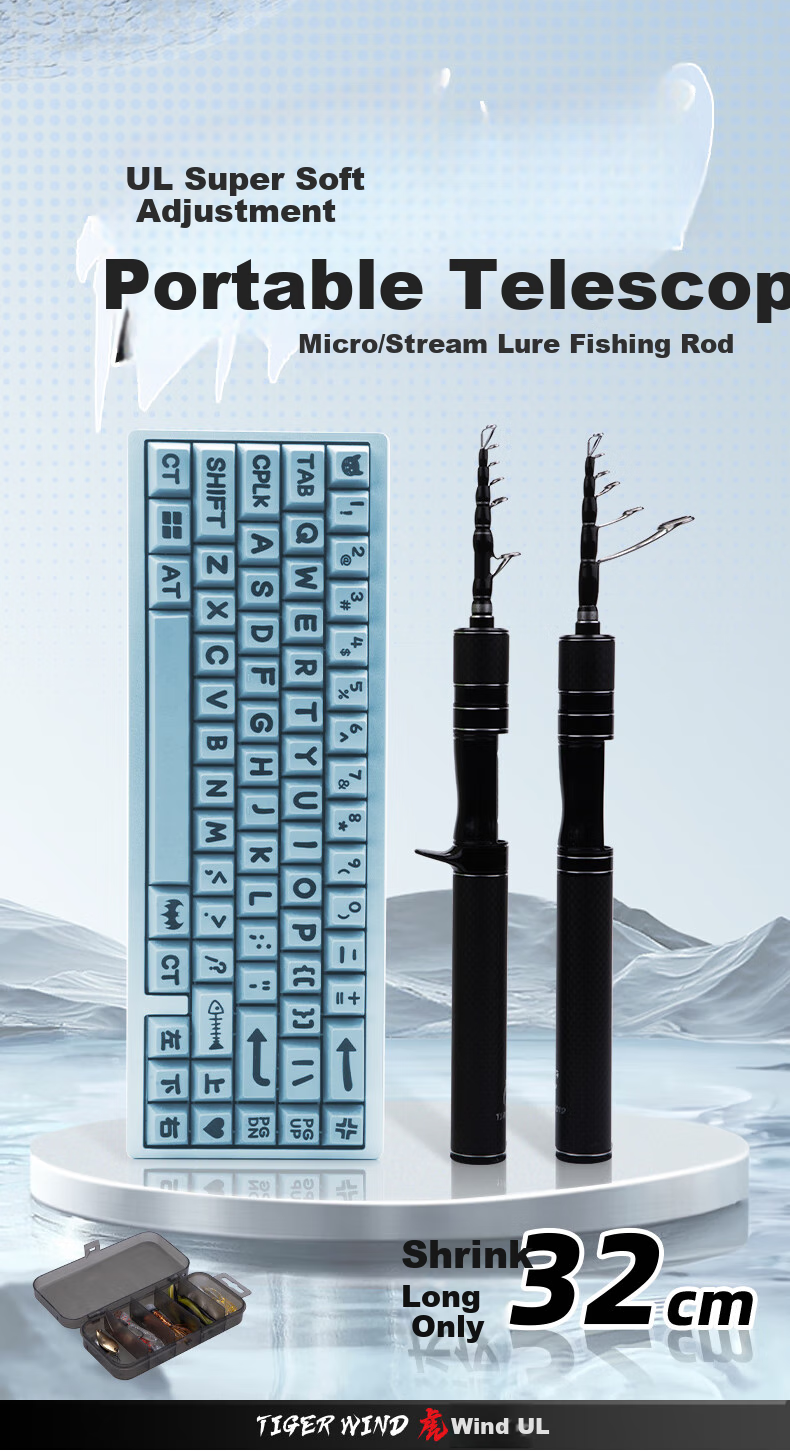 Спиннинговый набор Taigek Ultra-Short Micro Telescopic Lure Rod Portable Travel Multi-Section Fishing Rod 1.56m Gun Handle Right-Hand Water Drop Reel Set