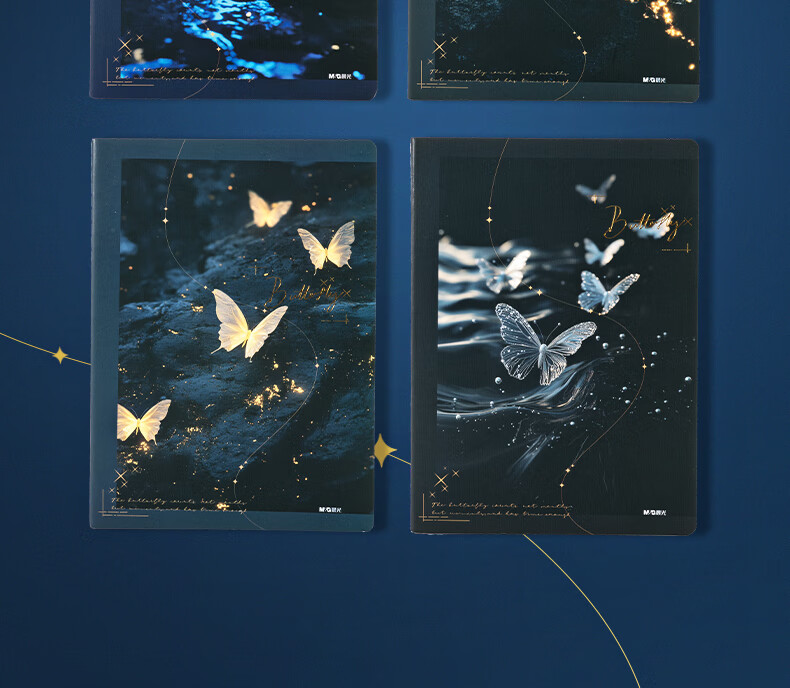 Блокнот M&G Luminous Butterfly, 16K, 44 страницы, в клетку, сшитый переплет, для студентов и школьников, случайный цвет