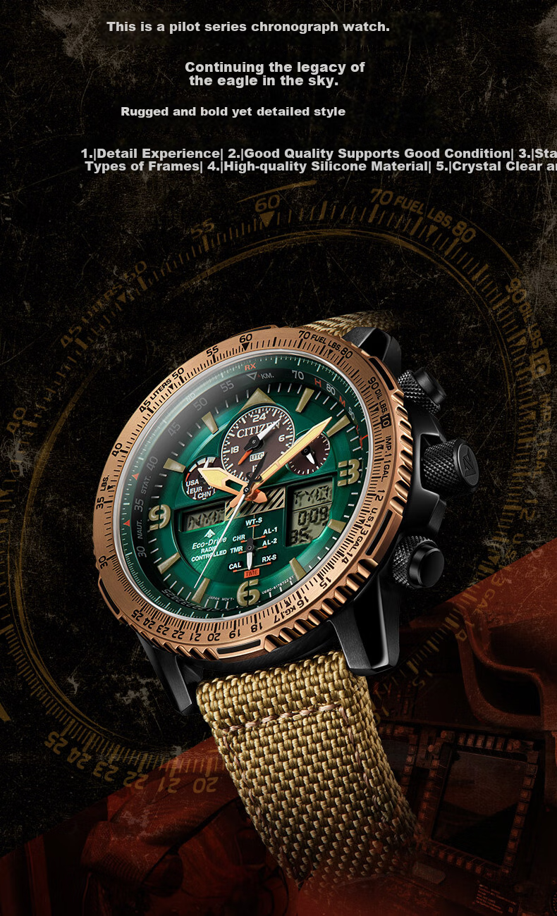 Мужские часы Citizen JY8074-11X, кварцевые, радиоуправляемые, с нейлоновым ремешком, водонепроницаемые до 200 метров