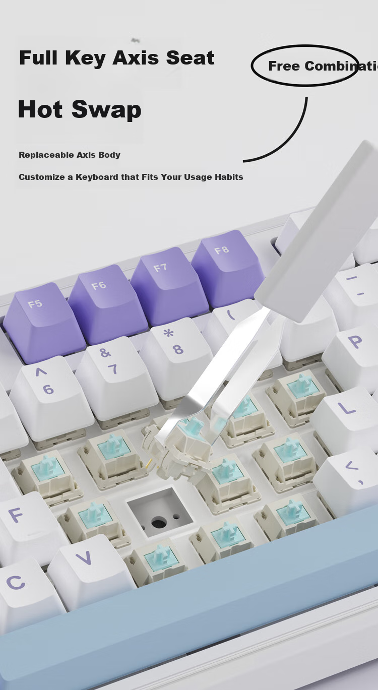 Механическая клавиатура AJAZZ AK980, 98 клавиш, Gasket Mount, RGB подсветка, горячая замена, 2U высота, ручка громкости, боковая гравировка, градиентный розовый, TTC Flame Red V2