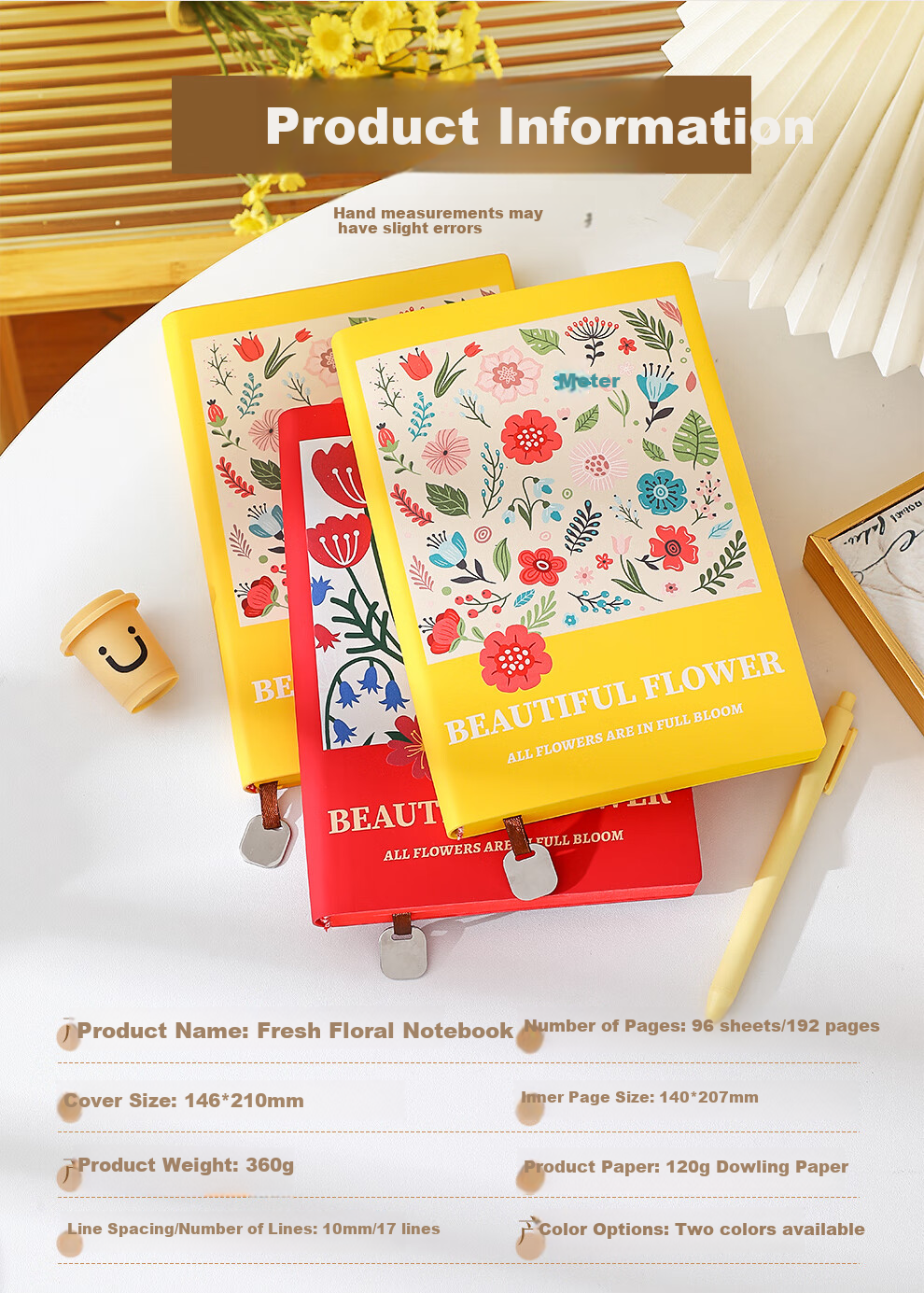 Блокнот Zuo Di, цветочный дневник, 120 г, плотная бумага, простой дизайн, канцелярские товары с подвеской, дневник, высококачественный офисный блокнот, настраиваемый логотип