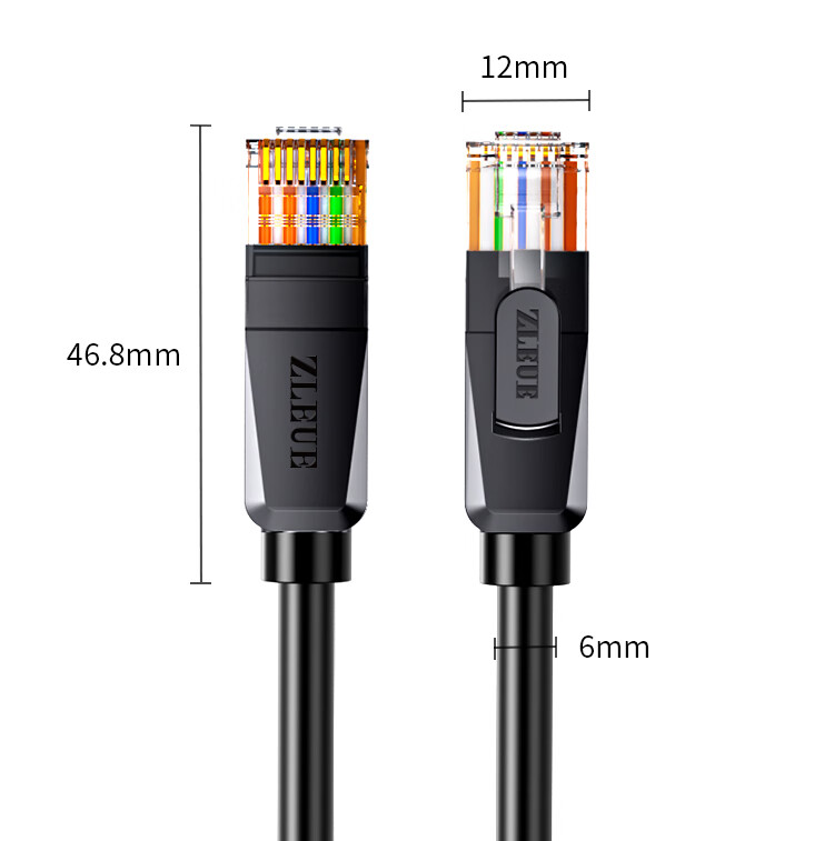 Сетевой кабель ZLEUE Cat6A Ethernet CAT6A 10Gbps, 1 метр, черный