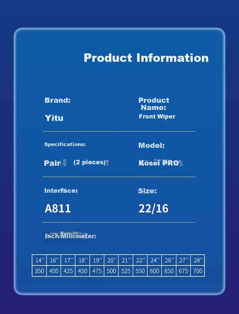 Комплект дворников YITU Oushangkesai Pro для моделей 2019-2021, 2 шт.