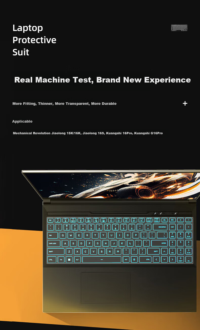 Защитная пленка для клавиатуры Jiasu Mechanical Revolution Jiaolong, прозрачная, противоскользящая, для ноутбуков 15/16 дюймов