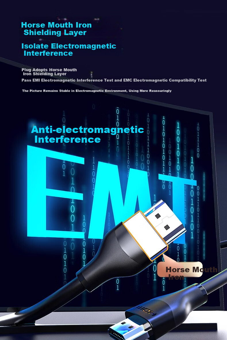 Кабель PISEN HDMI 2.1, 8K 60Hz, 4K 240Hz, 1.5 метра, черный
