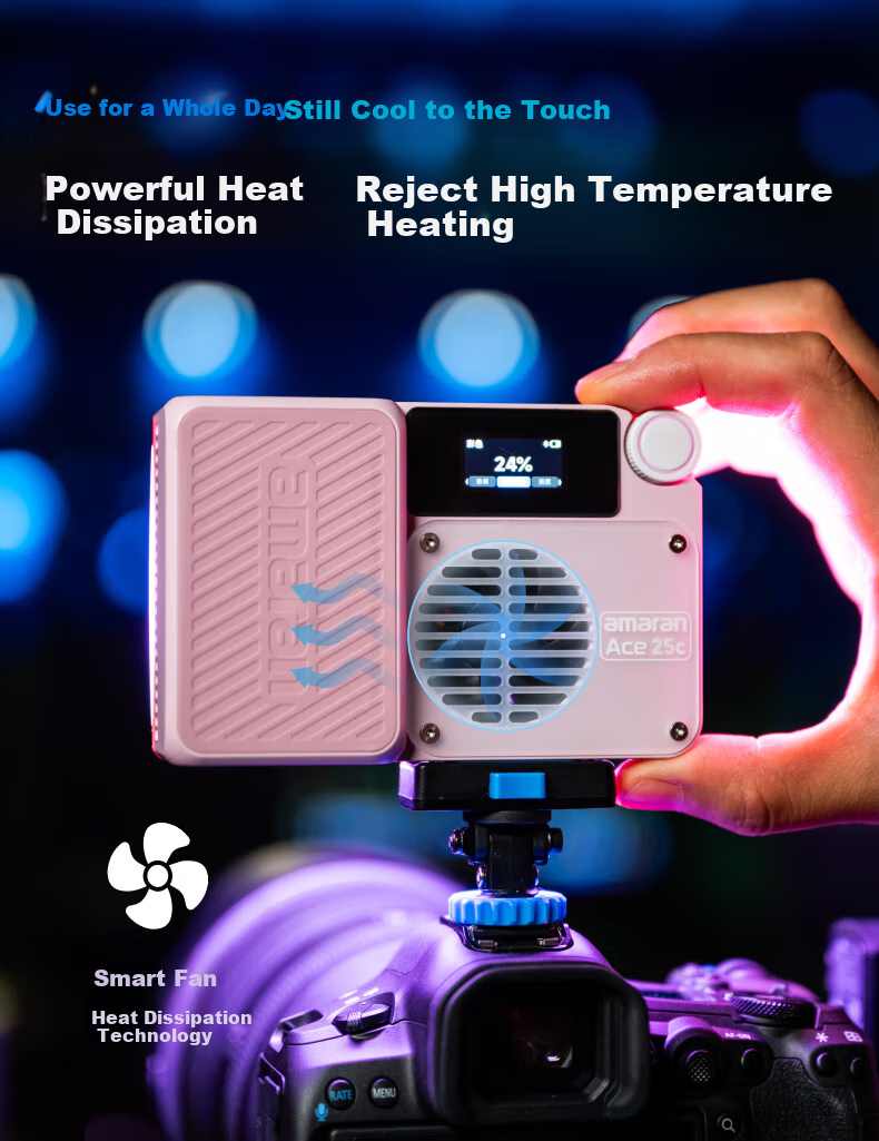 Светодиодный осветитель Aputure Amaran ACE 25X, 25 Вт, ручной портативный для прямой трансляции, фото- и видеосъемки ночью, освещения фильмов и наружного освещения, белый