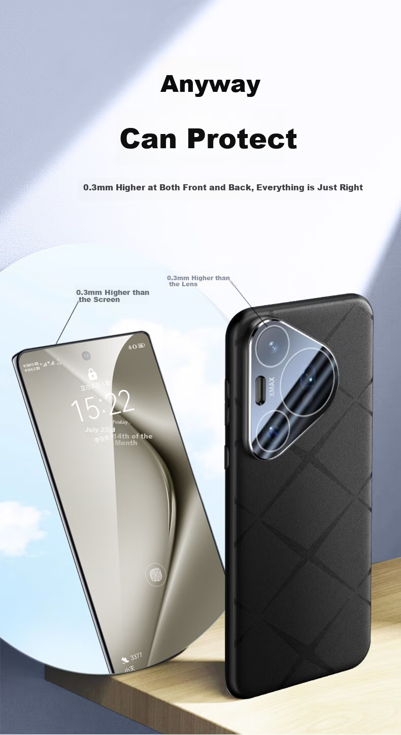 Чехол для Huawei Pura70 Pro/Pro+ DIVI, из натуральной кожи, с защитой от падений, ультратонкий, черный