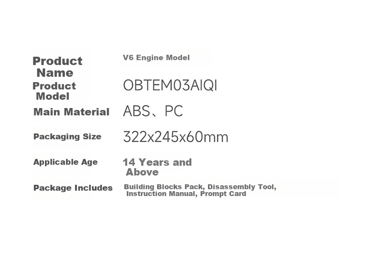 Конструктор ONEBOT V6 Engine Model, сборная модель двигателя, 14+, 400+ деталей, подарок