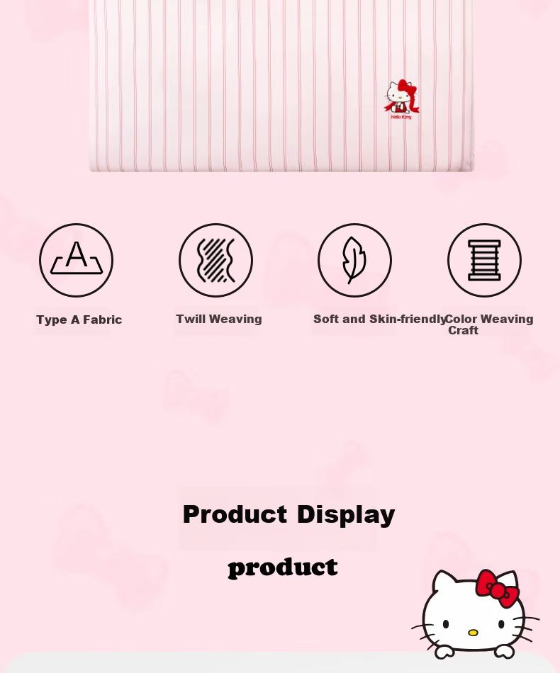 Комплект постельного белья tbh, "Hello Kitty", 1.8 м, хлопок, жаккард