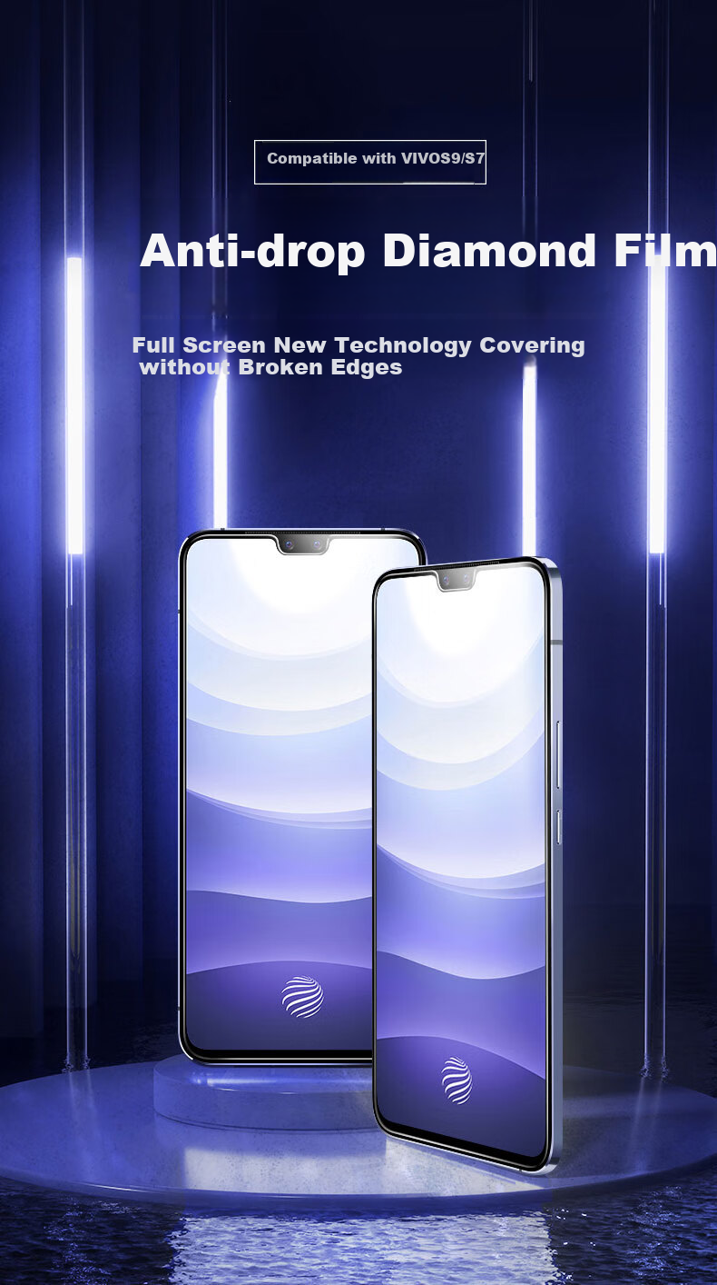 Защитное стекло для экрана KOOLIFE для VIVO S9/S7/7t, полноэкранное, ультратонкое, HD, прозрачное, противоударное, защищающее от отпечатков пальцев и царапин, гладкое стекло