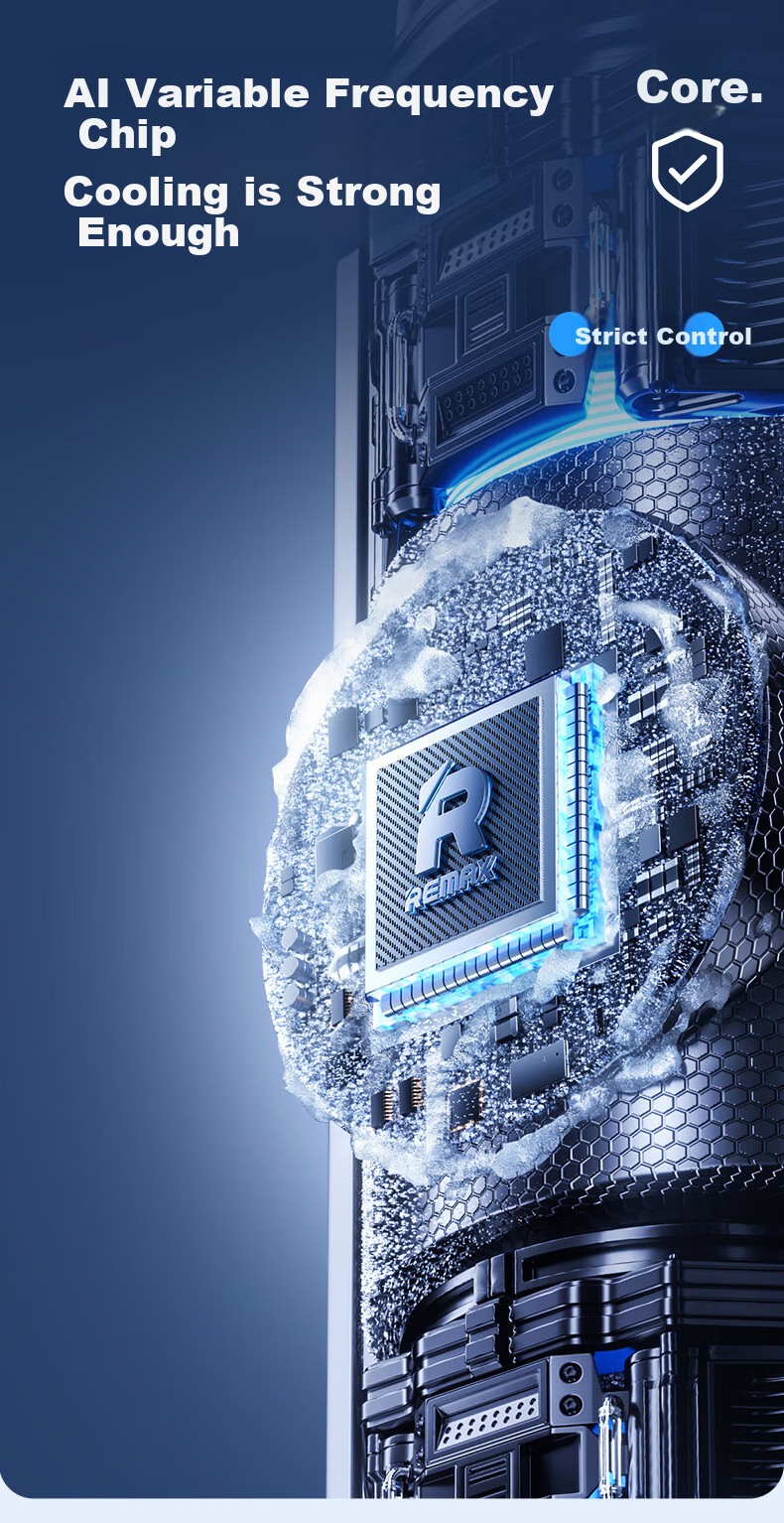 Умный настольный вентилятор Remax RS-ZF12 с двумя турбинами, цифровым дисплеем и двойным вращением, белый