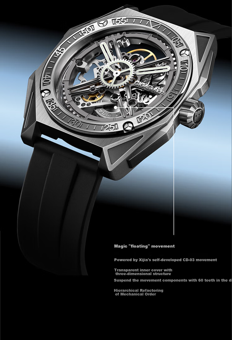 CIGA DESIGN Jijia Trendy Mechanical Watch, M Series Magician Titanium Watch for Men, One Watch Three Wears, New Year Gift