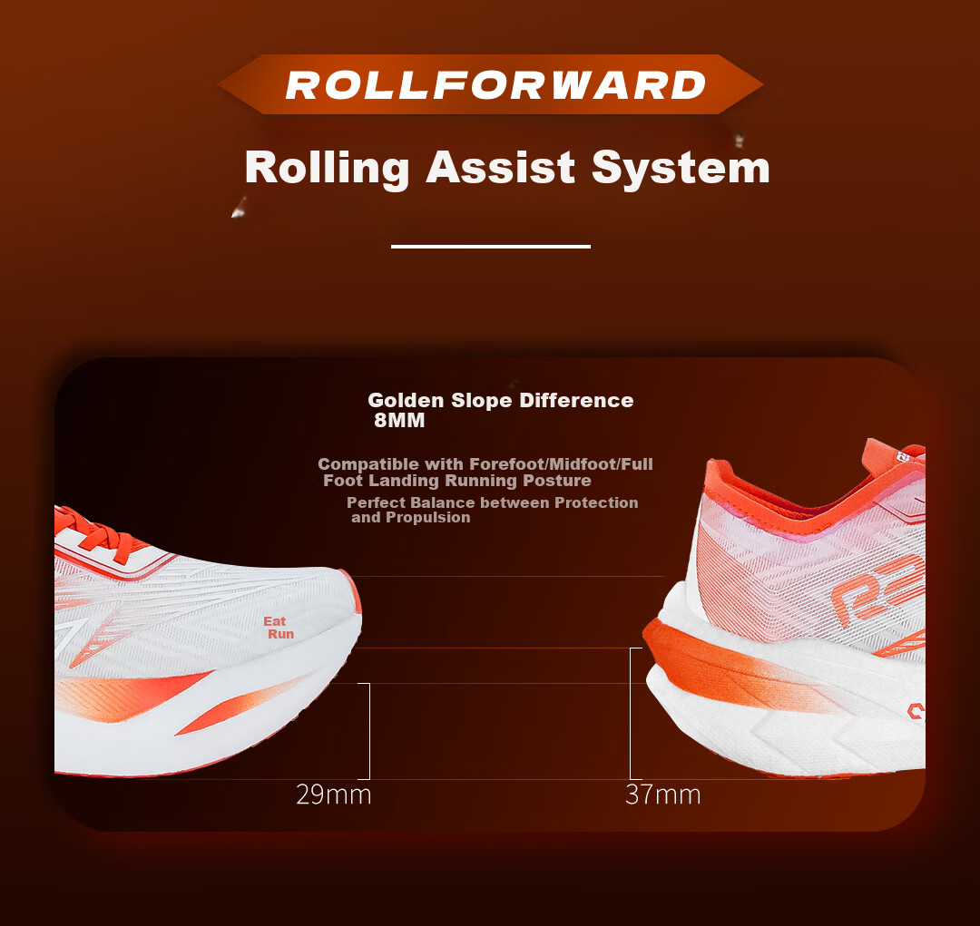 R2 REAL RUN Кроссовки для бега R2 Electric Running 1.0, мужские и женские, с карбоновой пластиной, для марафона, профессиональные, амортизирующие, размер 40, оранжевые