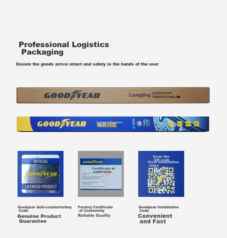 Комплект каркасных щеток стеклоочистителя Goodyear для Xiaopeng G3 / G3i (2019-2024), 550/475 мм, бесшумные, резиновая полоса, автомобильные аксессуары