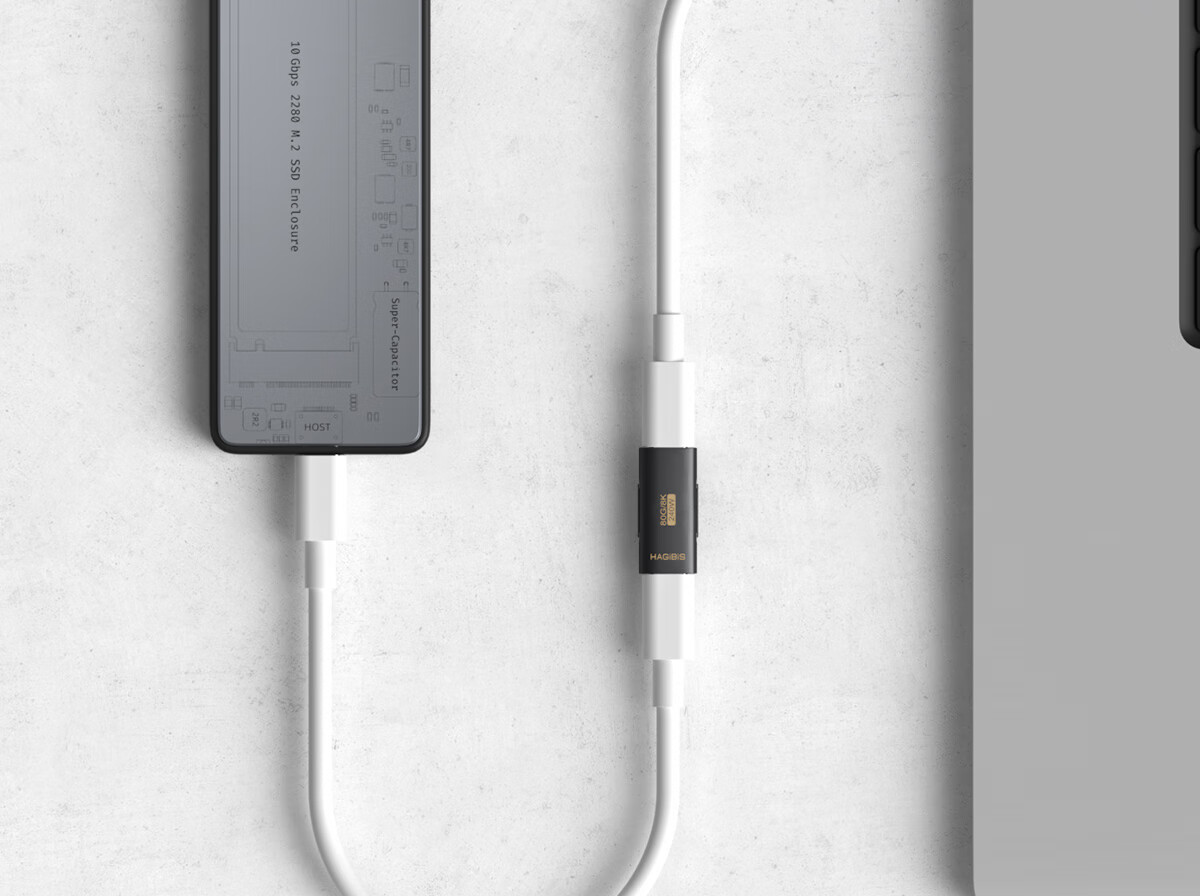 Адаптер Hagibis Type-C Female to Female USB4, удлинитель Thunderbolt 5, 40/80 Гбит/с, 100/240 Вт, 8K