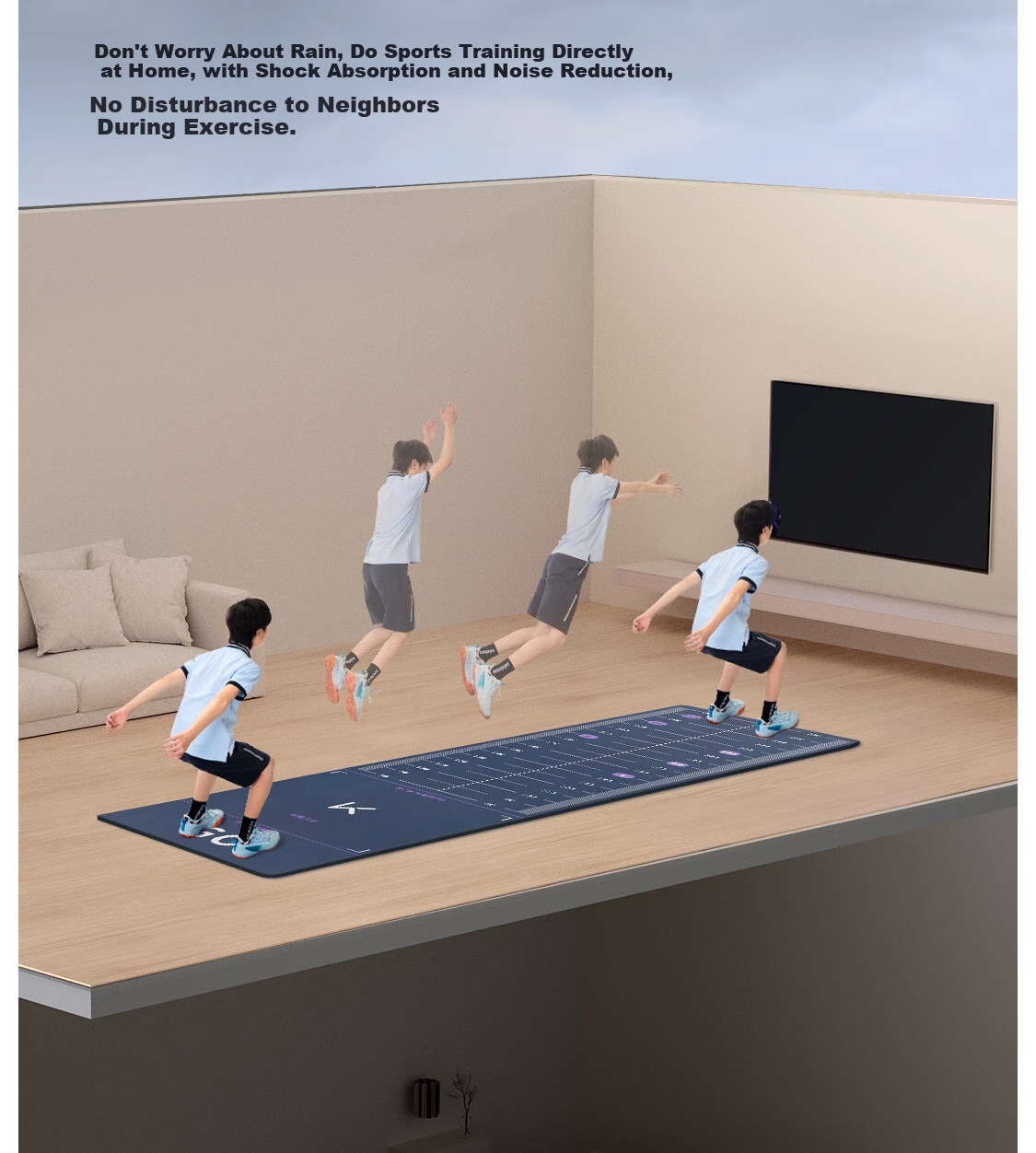 Коврик для прыжков Keep Standing Long Jump Test Specialized Mat, нескользящий, для домашних тренировок, для вступительных экзаменов в среднюю школу, расширенная версия 300*90 см