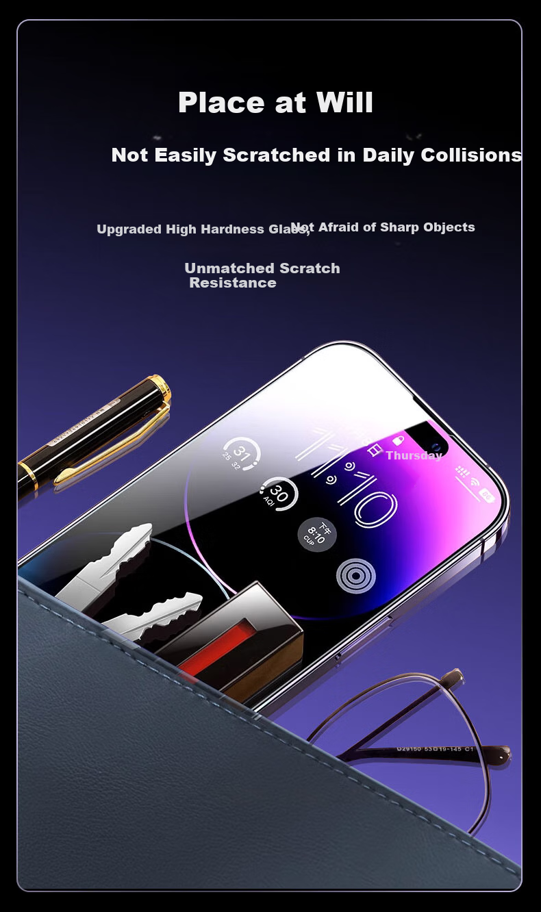 Защитное стекло для экрана KOOLIFE для iPhone 14 Pro, совместимо с iPhone 14/13/13 Pro, высокое разрешение, полное покрытие, ультратонкое, пылезащитное, 2 шт.