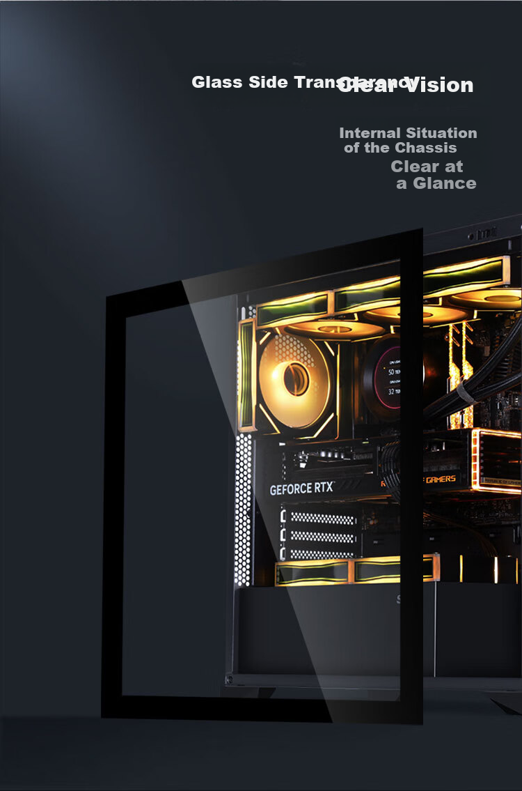 Компьютерный корпус SAMA Zhuque 6 Black, ATX, Midi-Tower, закаленное стекло, черный