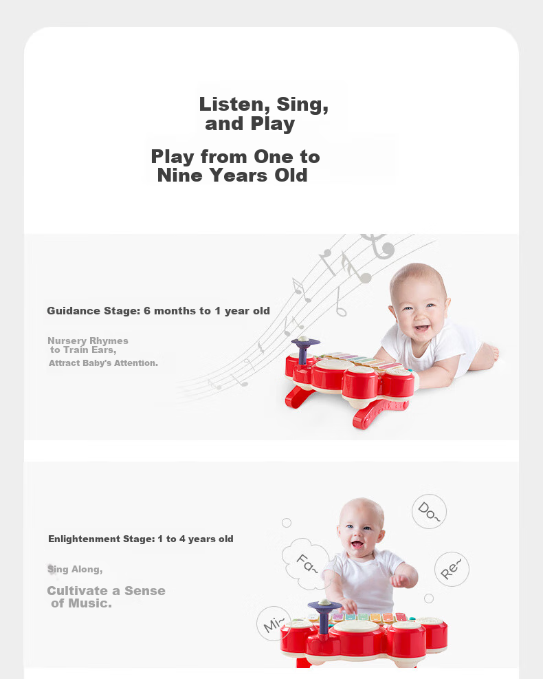 Детский электронный синтезатор babycare, многофункциональный набор барабанов для малышей, игрушка для игры на ударных