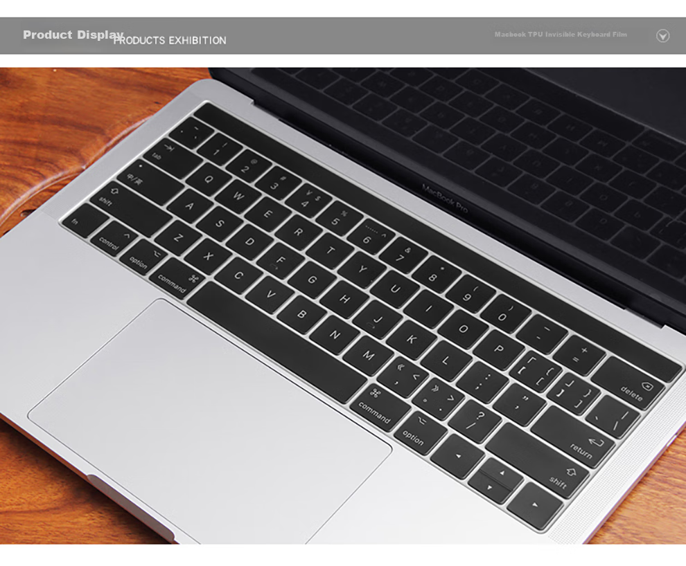 Защитная пленка для клавиатуры Jichuan для Apple MacBook Pro 13.3 дюйма (A1706/A1989) с Touch Bar, TPU, противоударная, пылезащитная, водонепроницаемая