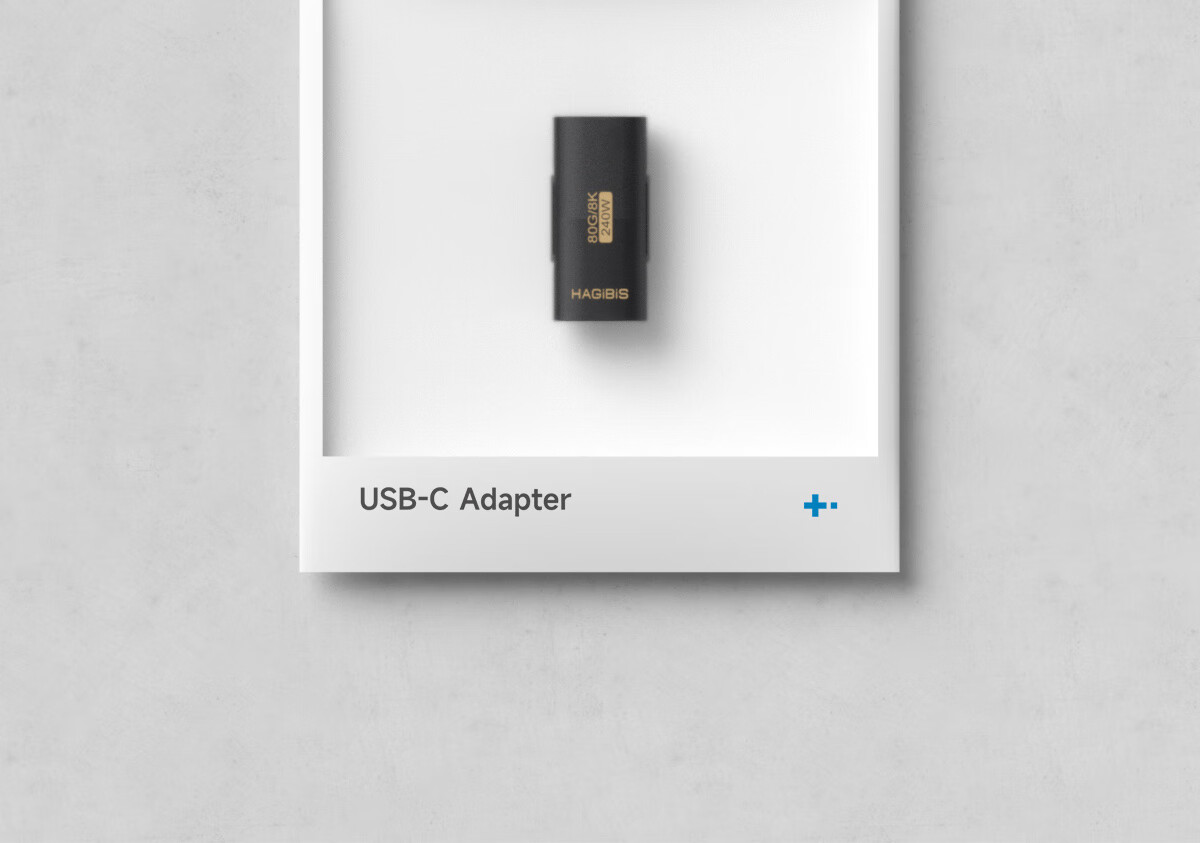 Адаптер Hagibis Type-C Female to Female USB4, удлинитель Thunderbolt 5, 40/80 Гбит/с, 100/240 Вт, 8K