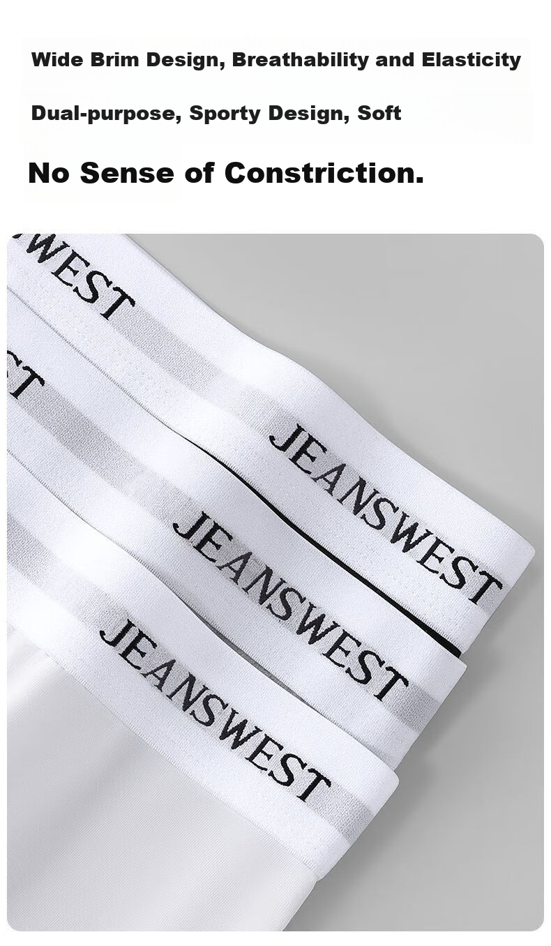 Мужские боксеры JEANSWEST, 3 шт., хлопок 95%, размер 3XL (130-150 Jin), белый + серый + черный