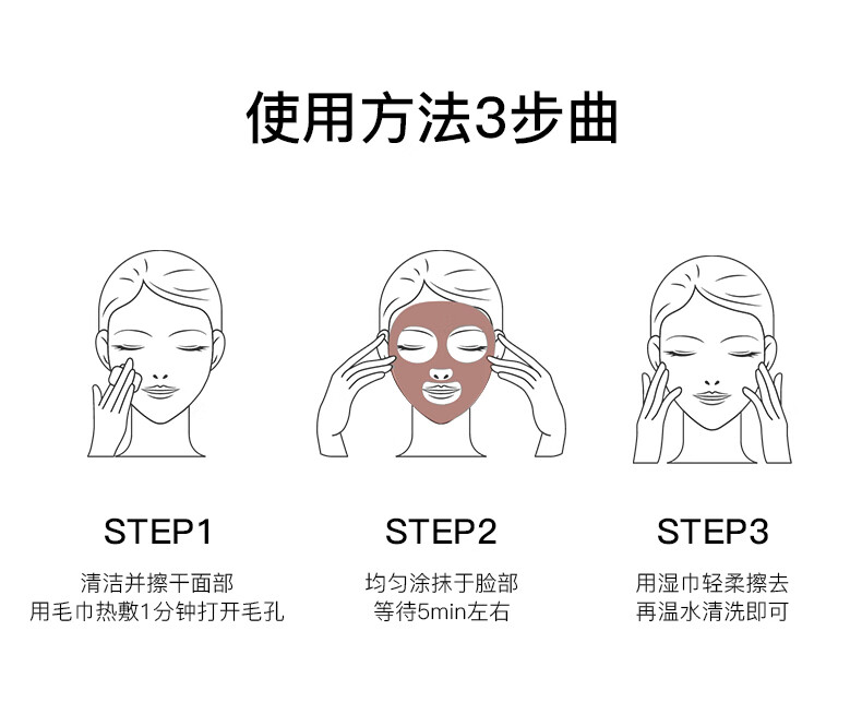 GIK高岭土紧致毛孔面膜补水嫩肤涂抹泥膜男女适用韩国 8g*21片送男生