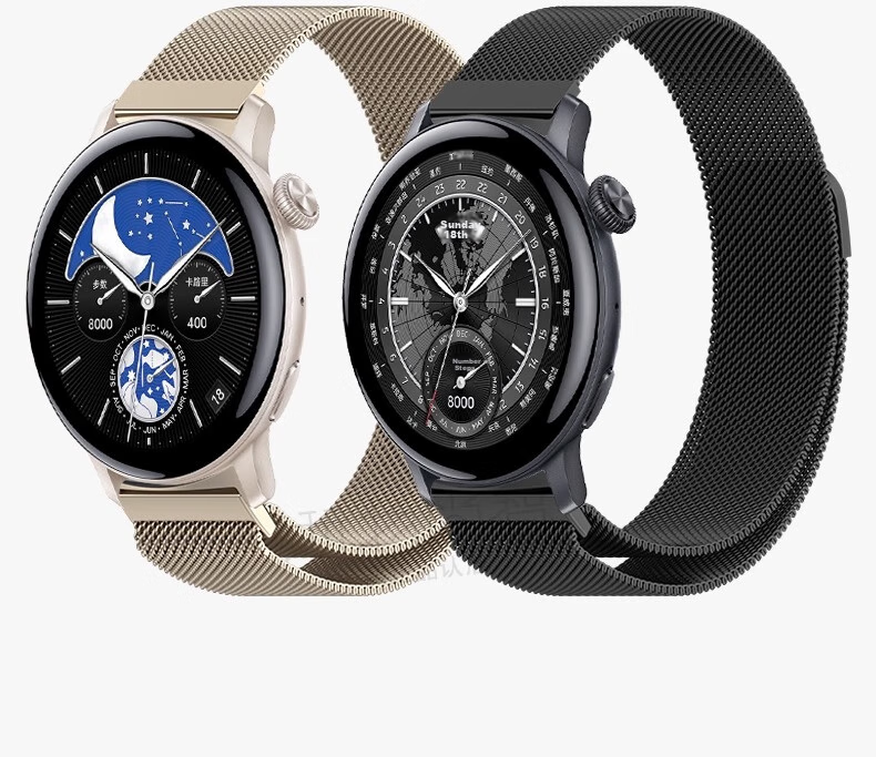 Ремешок Iboann для Vivo Watch 5, из нержавеющей стали, умный спортивный ремешок для часов IQOO Watch 5, силиконовый с магнитной застежкой, черный