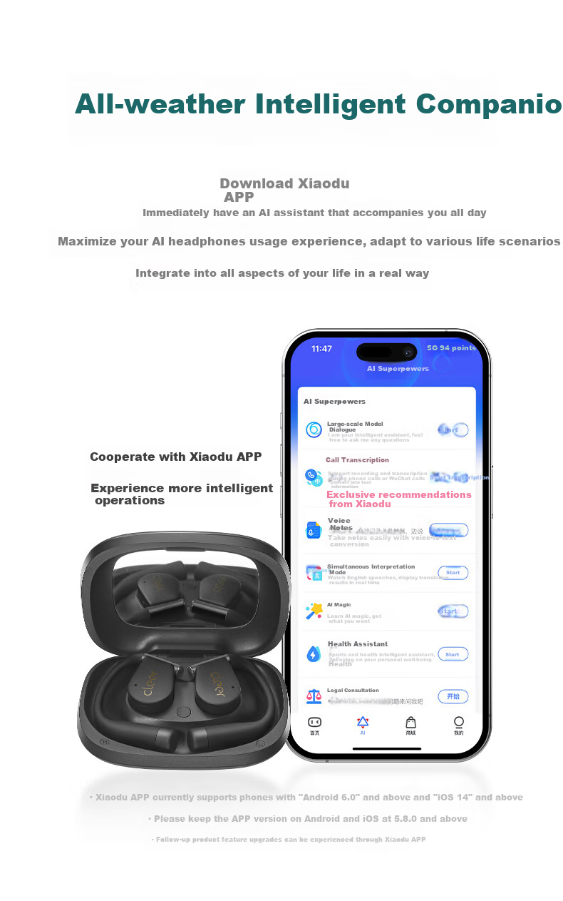Беспроводные наушники Cleer ARC5 Sound Arc Open-Ear AI Smart Bluetooth, водонепроницаемые, защита от пота, цвет кремовый абрикос