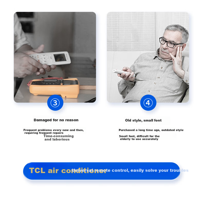 Универсальный пульт дистанционного управления Dongpuli для кондиционеров TCL, совместим со всеми моделями GYKQ-34, GYKQ-47/49/46/03, центрального кондиционирования, настенных и напольных блоков, с батарейками
