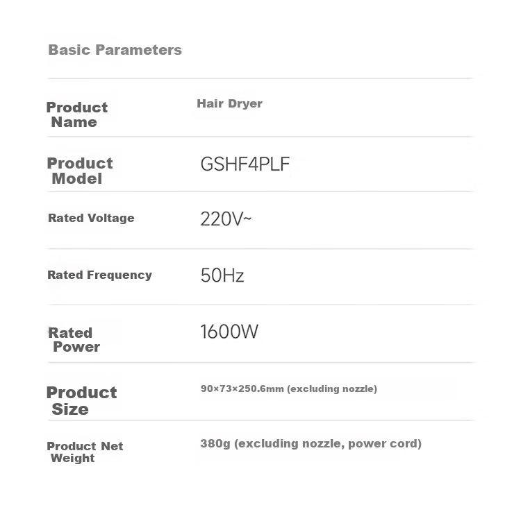 Фен Xiaomi Mijia High-Speed Hair Dryer Pro, 1600 Вт, 50°C, защита кожи головы, отрицательные ионы, с насадкой, серый